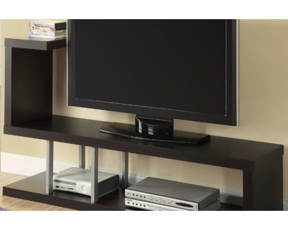 FaFurn™ - Modern Entertainment Center TV Stand in Cappuccino Finish