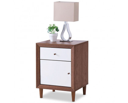 FaFurn - Modern Nightstand in White, Wood