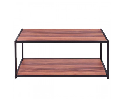 FaFurn™ Modern Coffee Table with Bottom Shelf - Walnut/Brown, Wood