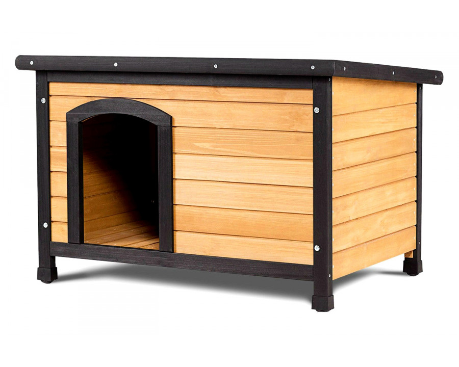 FaFurn - Wood Log Cabin Style Outdoor Dog House