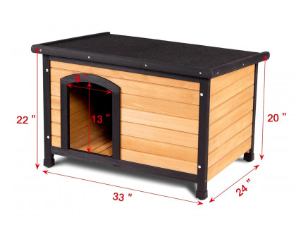 FaFurn Wood Log Cabin Style Outdoor Dog House - Medium