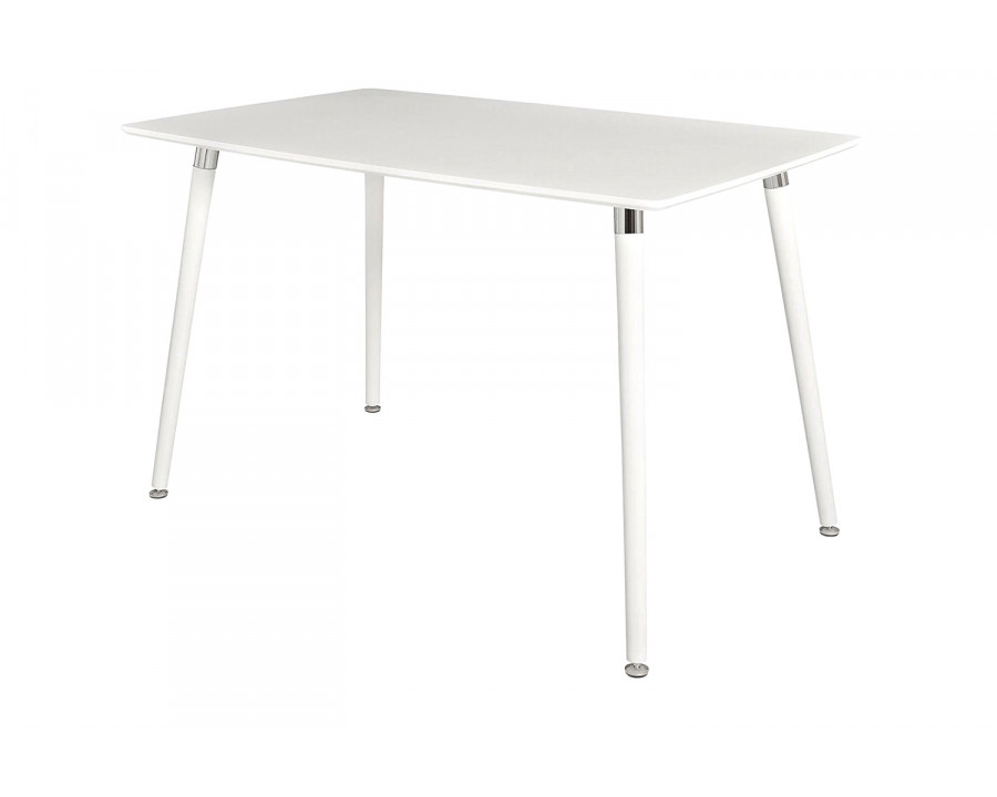 FaFurn - Modern Mid-Century Style Dining Table in White with Wood Legs