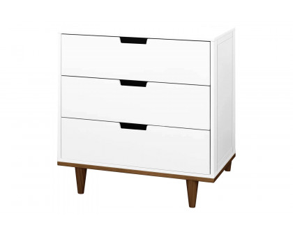 FaFurn - Modern Mid-Century Style 3-Drawer Dresser Chest in Wood Finish