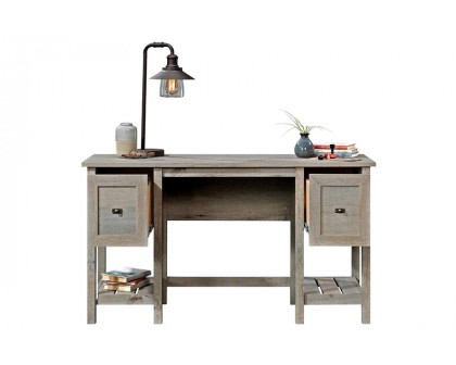 FaFurn Farmhouse Top 2 Drawer Office Writing Desk - Light Oak