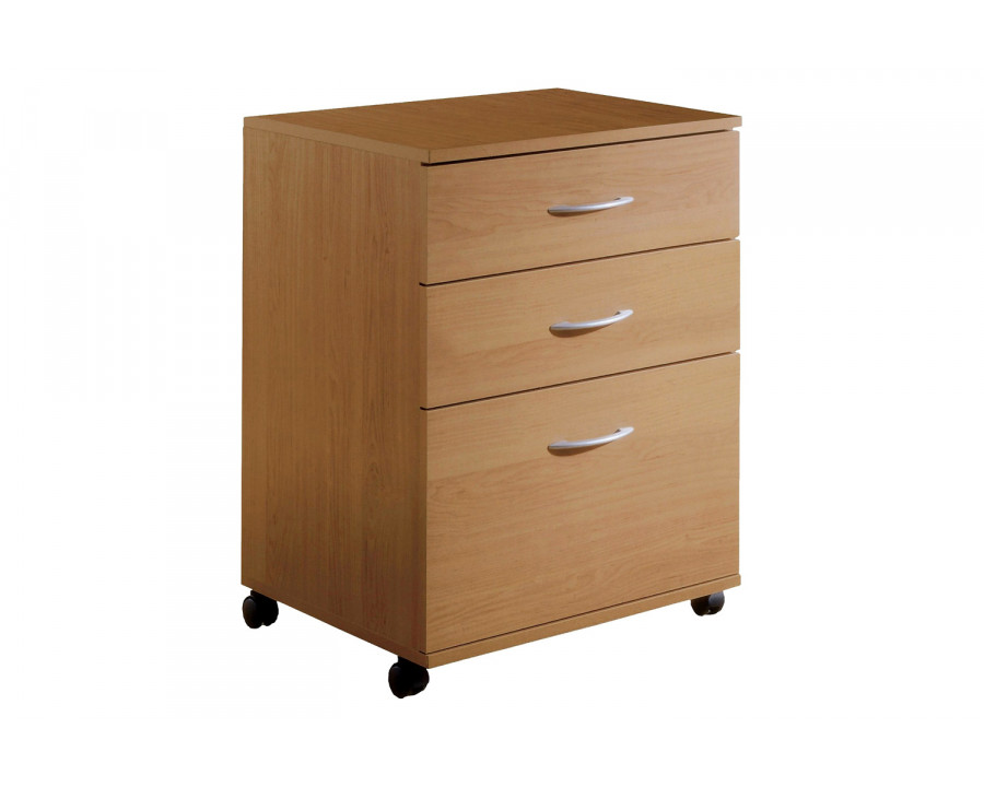 FaFurn - Contemporary 3-Drawer Mobile Filing Cabinet in Natural Maple Finish