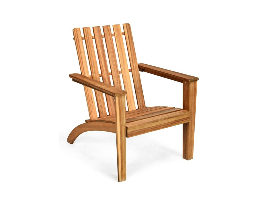 FaFurn Indoor/Outdoor Acacia Wood Adirondack Lounge Armchair - Natural