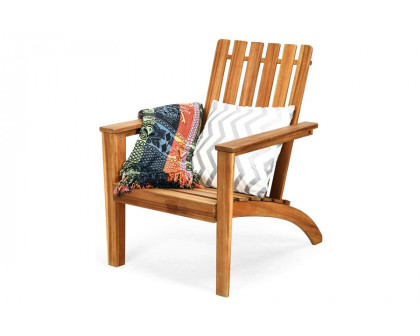 FaFurn Indoor/Outdoor Acacia Wood Adirondack Lounge Armchair - Natural