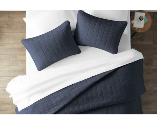 FaFurn 3 Piece Microfiber Farmhouse Coverlet Bedspread Set - Navy, Full/Queen Size