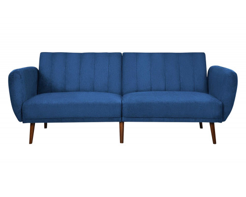 FaFurn Modern Scandinavian Linen Upholstered Sofa Bed with Wooden Legs - Blue