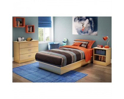 FaFurn - Twin Size Platform Bed Frame in Maple, Wood