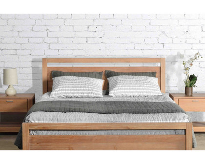 FaFurn Farmhouse Traditional Rustic Platform Bed - Acacia, Queen Size