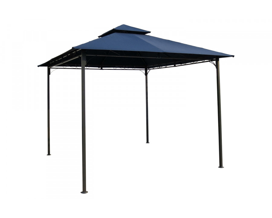 FaFurn 10Ft X 10Ft Outdoor Garden Gazebo with Iron Frame - Navy Blue Canopy