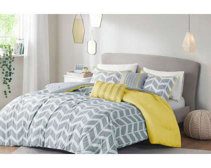 FaFurn - Reversible Comforter Set with Chevron Stripe