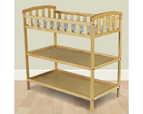 FaFurn - Baby Diaper Changing Table with Satefy Rail — Natural, Wood