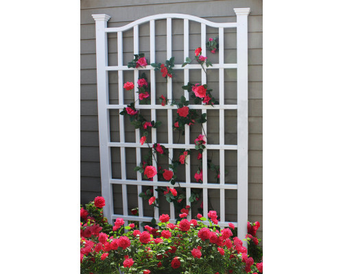 FaFurn - 7.5 Ft Garden Trellis in White Vinyl with Arch Top