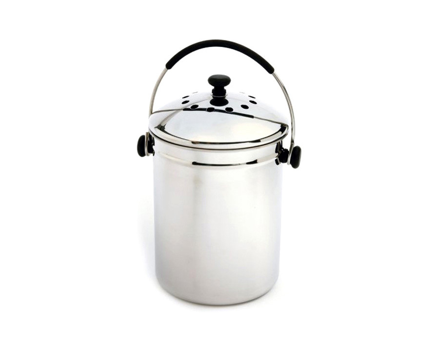 FaFurn - Stainless Steel Kitchen Compost Keeper Bin with Charcoal Filter