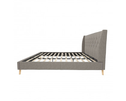 FaFurn King Size Platform Bed Frame - Gray