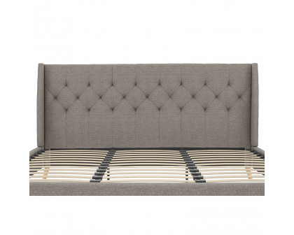 FaFurn King Size Platform Bed Frame - Gray