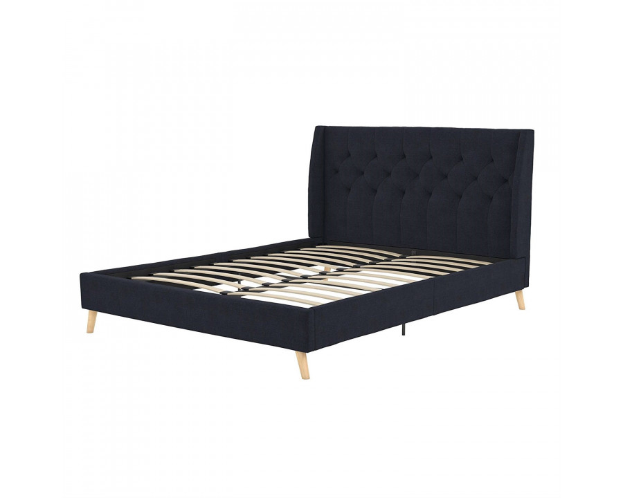 FaFurn Full Size Platform Bed Frame - Navy Blue