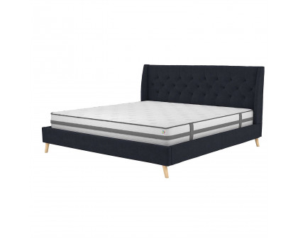 FaFurn King Size Platform Bed Frame - Navy Blue