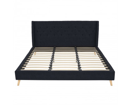 FaFurn King Size Platform Bed Frame - Navy Blue