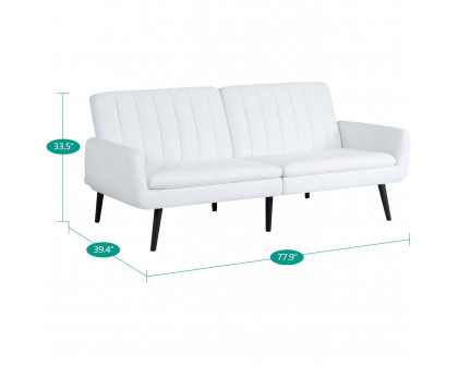 FaFurn - Modern Sofa-Bed in White, Linen/Fabric