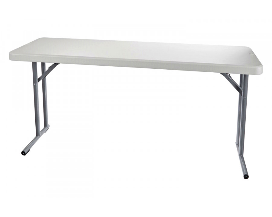 FaFurn - Steel Frame Rectangular Folding Table with Speckled Gray Top