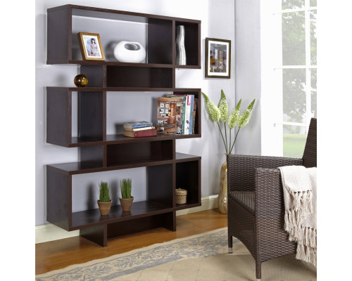 FaFurn - Modern Bookcase in Espresso, Wood