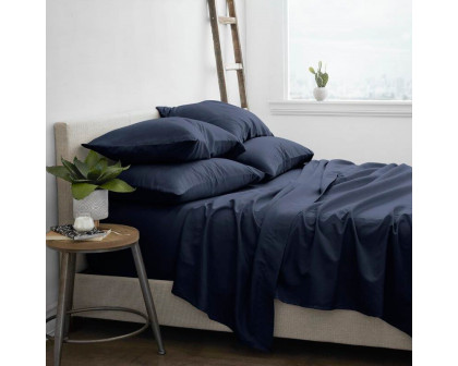 FaFurn 6-Piece King Size Resistant Sheet Set - Navy Blue, Microfiber/Polyester