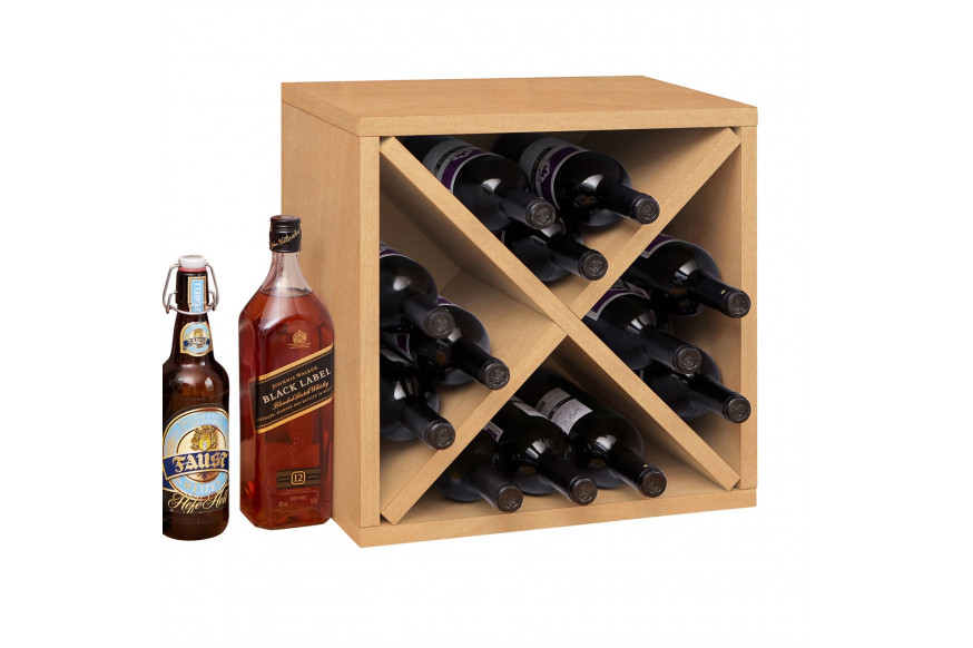 FaFurn™ Stackable 12 Bottle Wine Rack - Natural