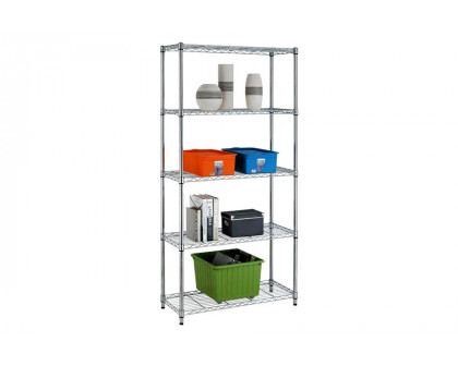 FaFurn - Heavy Duty 5-Shelf Metal Storage Rack Shelving Unit