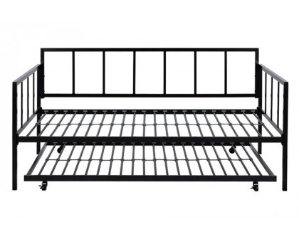 FaFurn - Twin Size Heavy Duty Metal Daybed with Roll-Out Trundle Bed