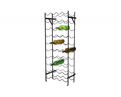 FaFurn - Black Metal 40-Bottle Wine Rack with Wall Anchors