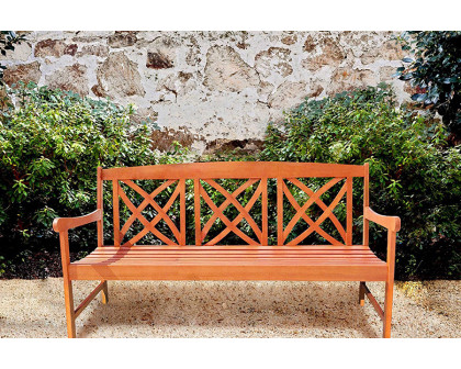 FaFurn - Outdoor Weather Resistant Eucalyptus Wood 5-Ft Garden Bench