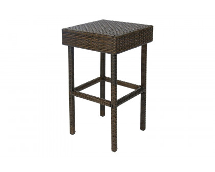 FaFurn - Outdoor 3-Piece Pe Wicker Bar Set with Table and Stools