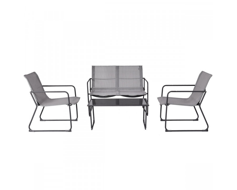 FaFurn - 4-Piece Patio Furniture Set in Black, Steel