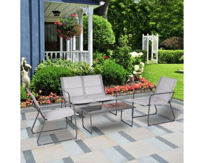 FaFurn - 4-Piece Patio Furniture Set in Black, Steel