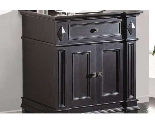 FaFurn - Single Sink Bathroom Vanity with Cabinet & Black Granite Countertop/Backsplash