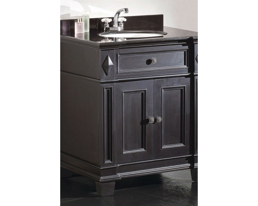 FaFurn - Single Sink Bathroom Vanity with Cabinet & Black Granite Countertop/Backsplash