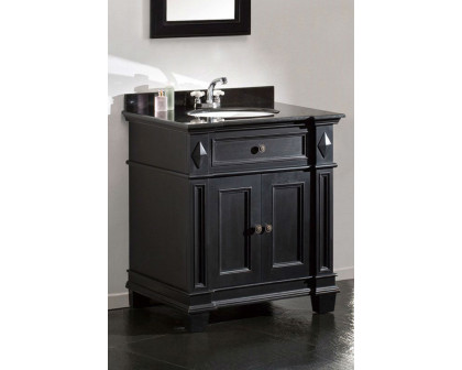 FaFurn - Single Sink Bathroom Vanity with Cabinet & Black Granite Countertop/Backsplash