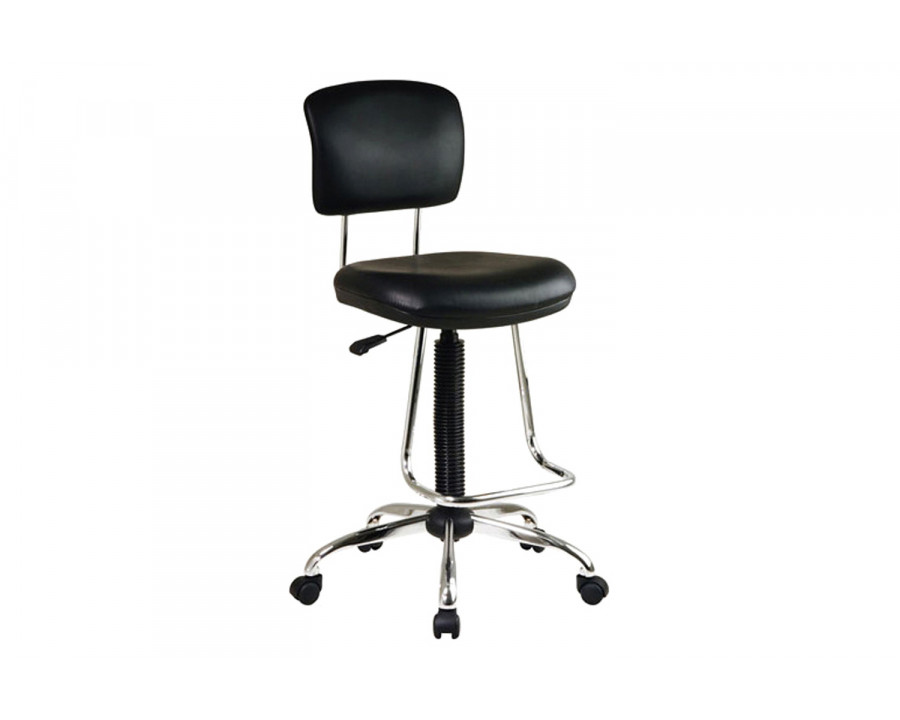 FaFurn - Chrome Finish Drafting Chair with Teardrop Chrome Footrest