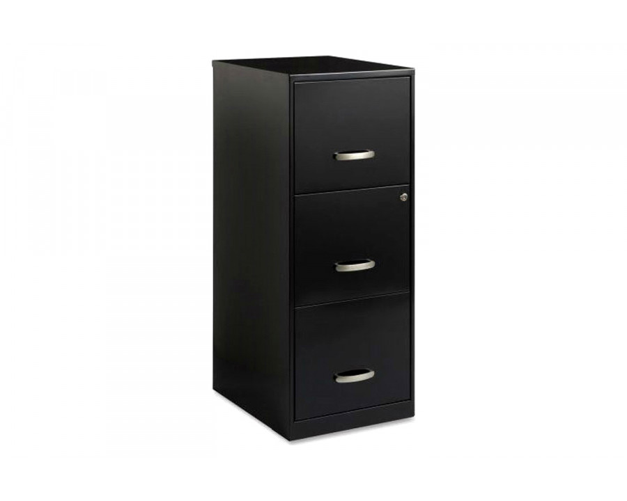 FaFurn - Black Metal 3-Drawer Vertical Filing Cabinet