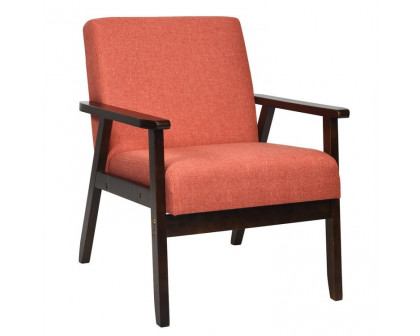 FaFurn - Retro Accent Chair with Espresso Wood Frame