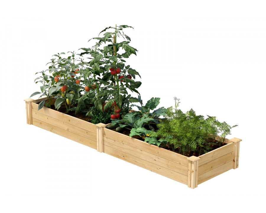 FaFurn - Pine Wood 2-Ft X 8-Ft Outdoor Raised Garden Bed Planter Frame