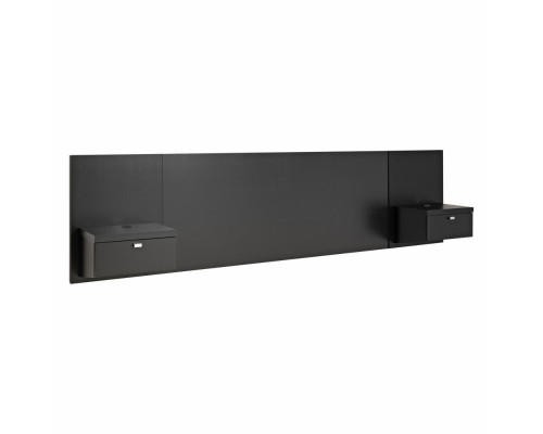 FaFurn Modern King Size Headboard with Nightstands - Black