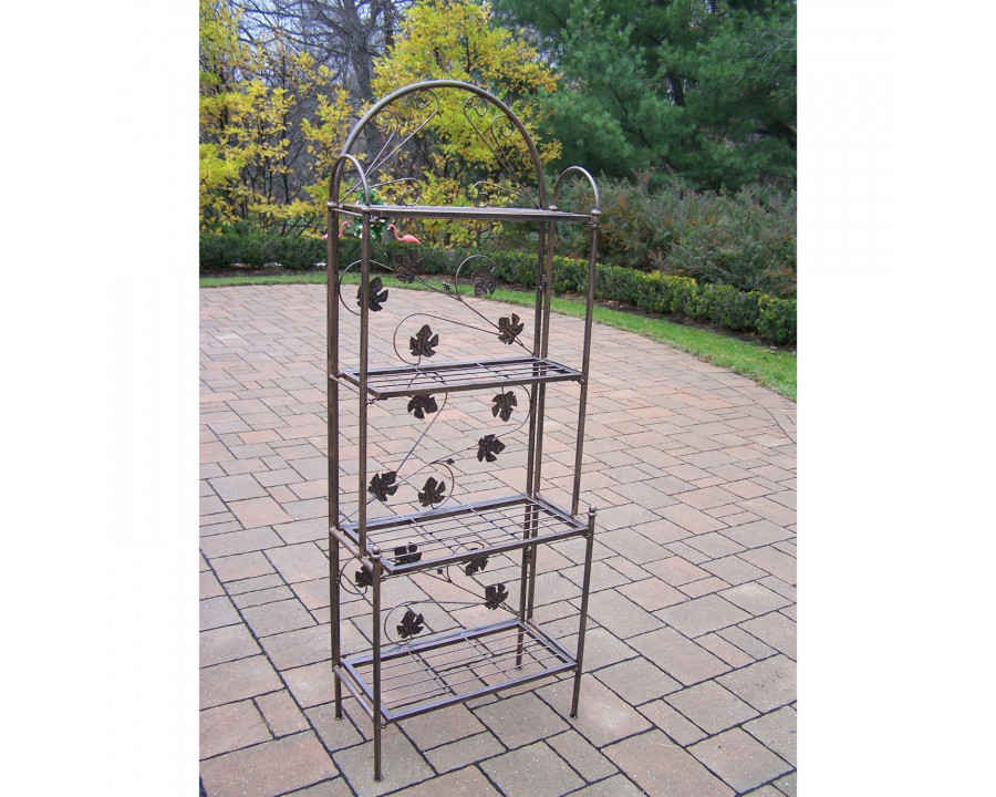 FaFurn - Bakers Rack with Grape Vine Design in Antique Bronze, Iron