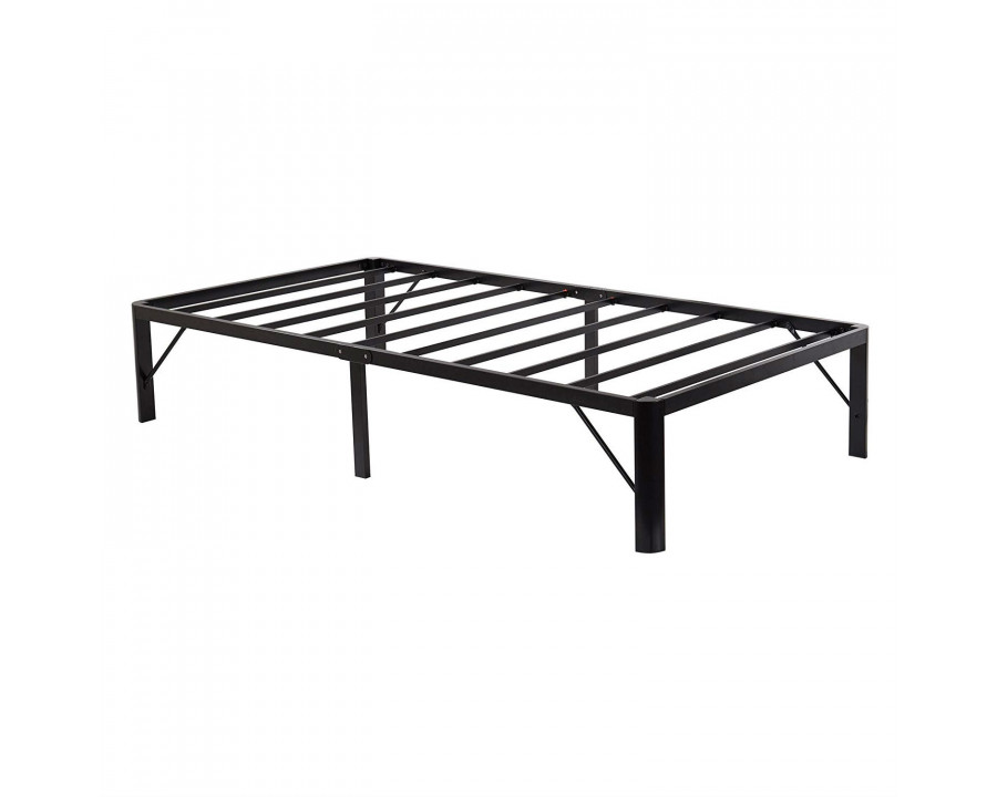 FaFurn - Twin XL Size Platform Bed Frame with Storage Space in Metal