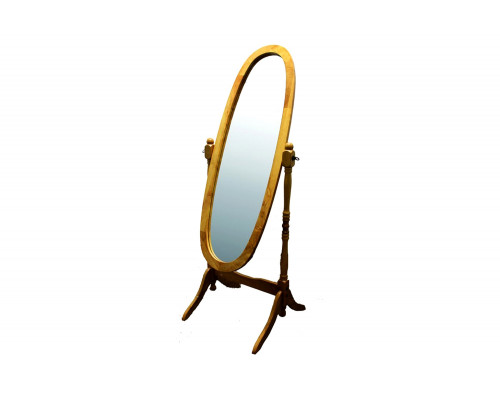 FaFurn Oval Cheval Floor Mirror Full Length Solid Wood - Natural