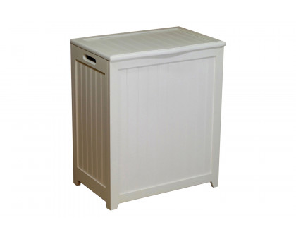 FaFurn - White Solid Wood Rectangular Laundry Hamper