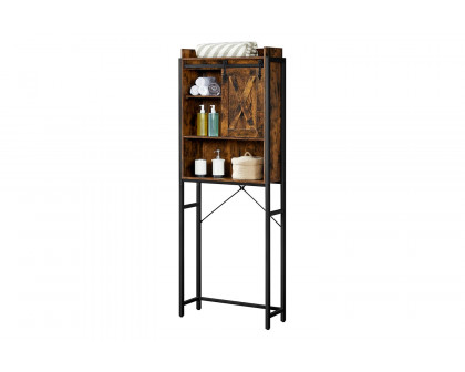 FaFurn - Farmhouse Over The Toilet Sliding Barn Door Storage Cabinet Cupboard